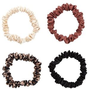 Chic Satin Scrunchie Collection - Beige, Brown, Black
